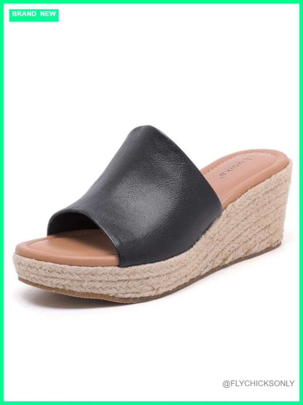 Wide Width Wedge Platform Slides Sandals Faux Leather Slip On
